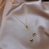 Elegant Classic Green White Crystal Geometric Necklace Luxury Pendant Chokers Modern Necklace For Women Statement Jewelry