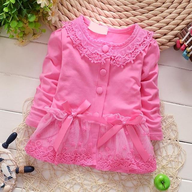 Spring baby girl Lace Coats , Baby Tops Clothing for baby Girls Cotton Coat with Long Sleeves