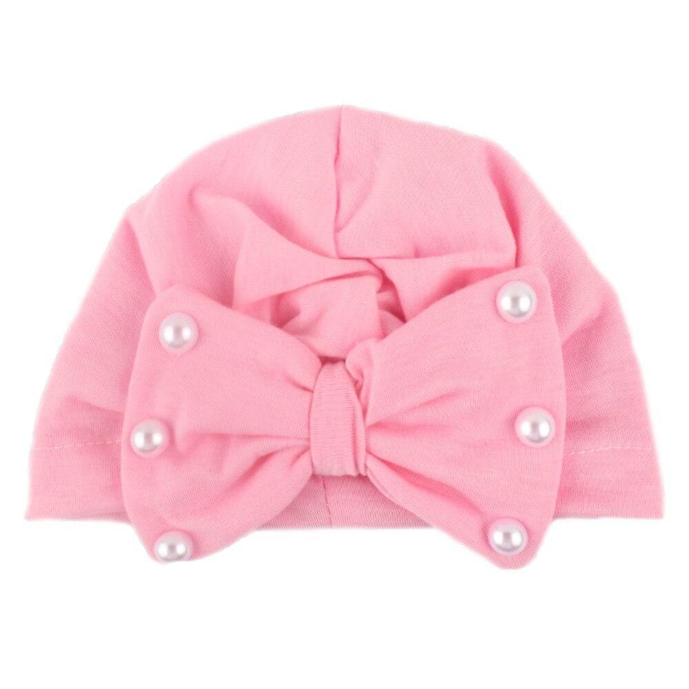 Modern Baby Hats Cute Rabbit Bow Knot with Pearls Baby Girl Hat with Pearls  for Kids In Diamond Luxury Style