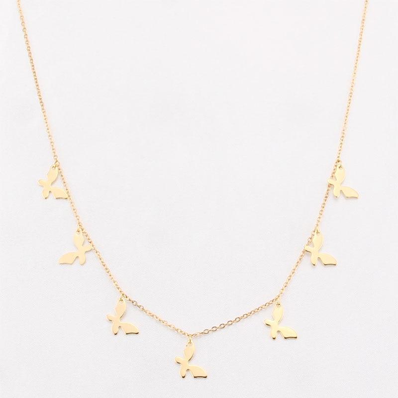 Elegant Non-Fading Luxury Stainless Steel Animal Butterfly Star Gold Necklace Amazing Women Choker Necklaces Pendants Femme Chain Jewelry Gifts