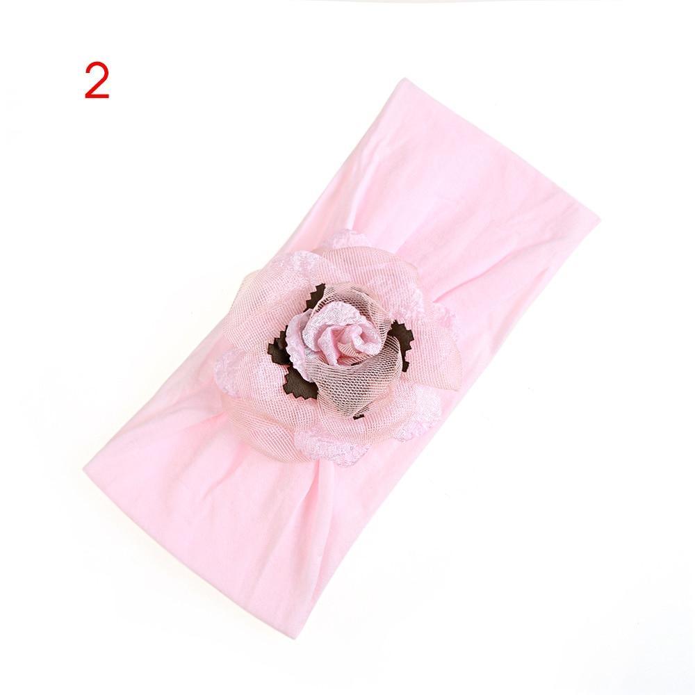 Baby Bow Hairband Elastic Headband Cute 3D Flower Stretch Turban Flower Head Wrap Princess Hair Accessories Bow For Baby