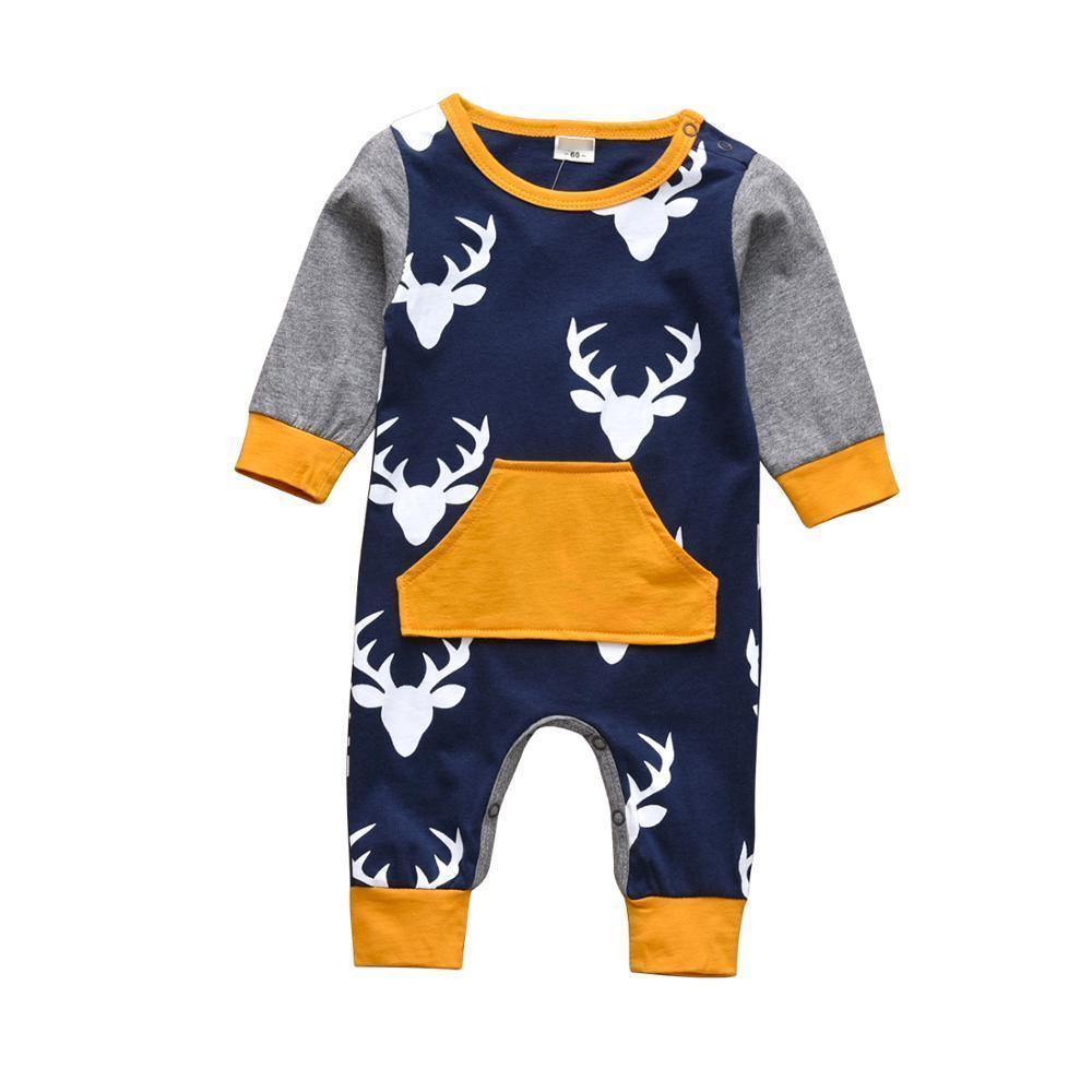 Modern Printed Baby Boys and Girls Romper Cotton Long Sleeve Jumpsuit for Infant Clothing Newborn Baby Kids