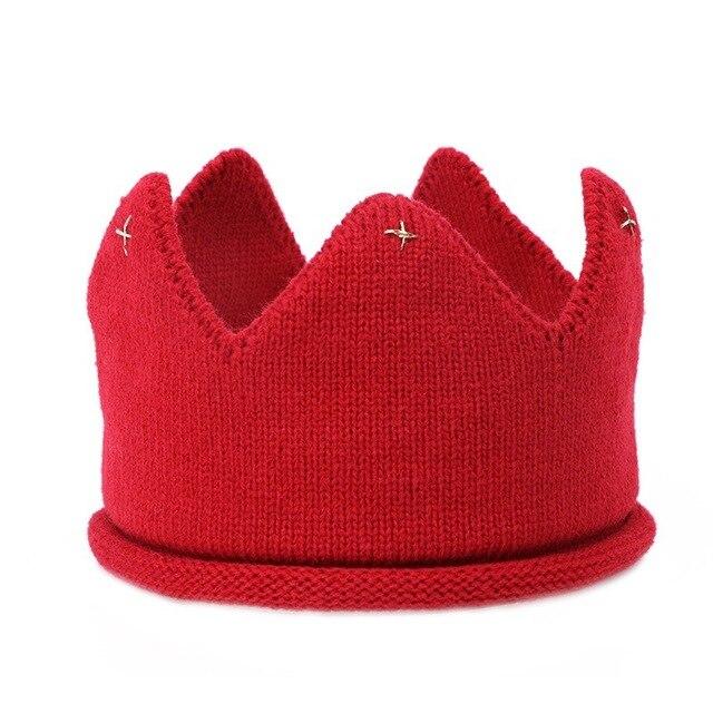 Modern Luxury New Trend  Baby Hat Girls and Boys Crown Knitted Cap Toddler Empty Top Hats Newborn Design Woolen Yarn Bonnet For Kids