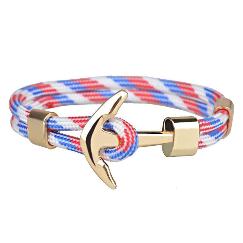 Couple Bracelets Fashion Alloy Anchor Bracelets Bangles braided Polyester Rope Bracelets For Women And Men Gifts