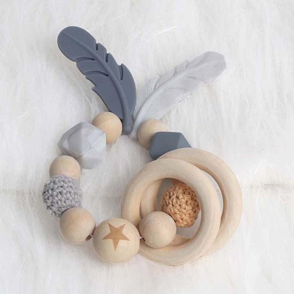 Modern Wood Pacifier Clip Chain Holder Nipples Pacifier Clips Pacifier Teether Teething Toy Cartoo Wooden Bracket For Pacifier For Kids