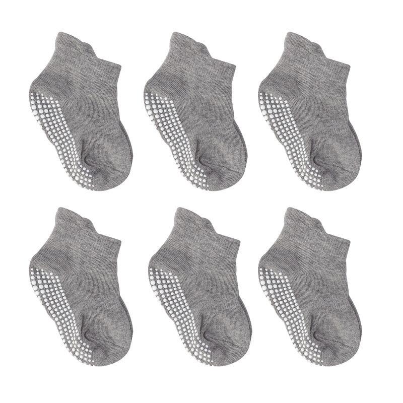 6 Pairs Baby Cotton Anti-slip Boat Low Cut Floor Socks For Boys And Girls Children's Sock