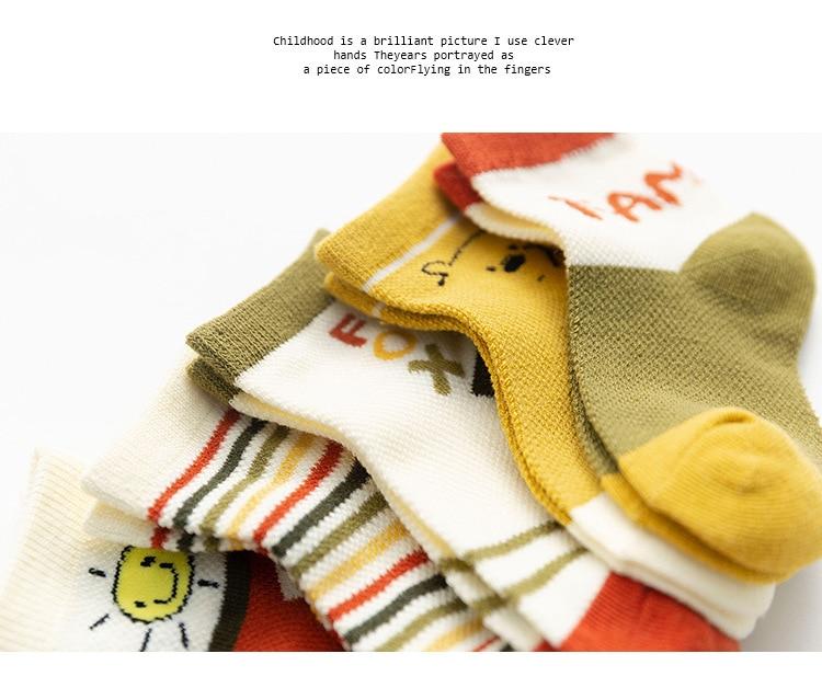 5Pairs Newborn Cotton infant Anti-slip floor socks for Boys/Girls Cute Cartoon animal Baby Toddler Socks For Baby and Kids