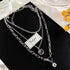 Modern Metal Ball Coin Cross Pendant Multi-layer Design Long Chain Necklace For Women In elegant Modern Design