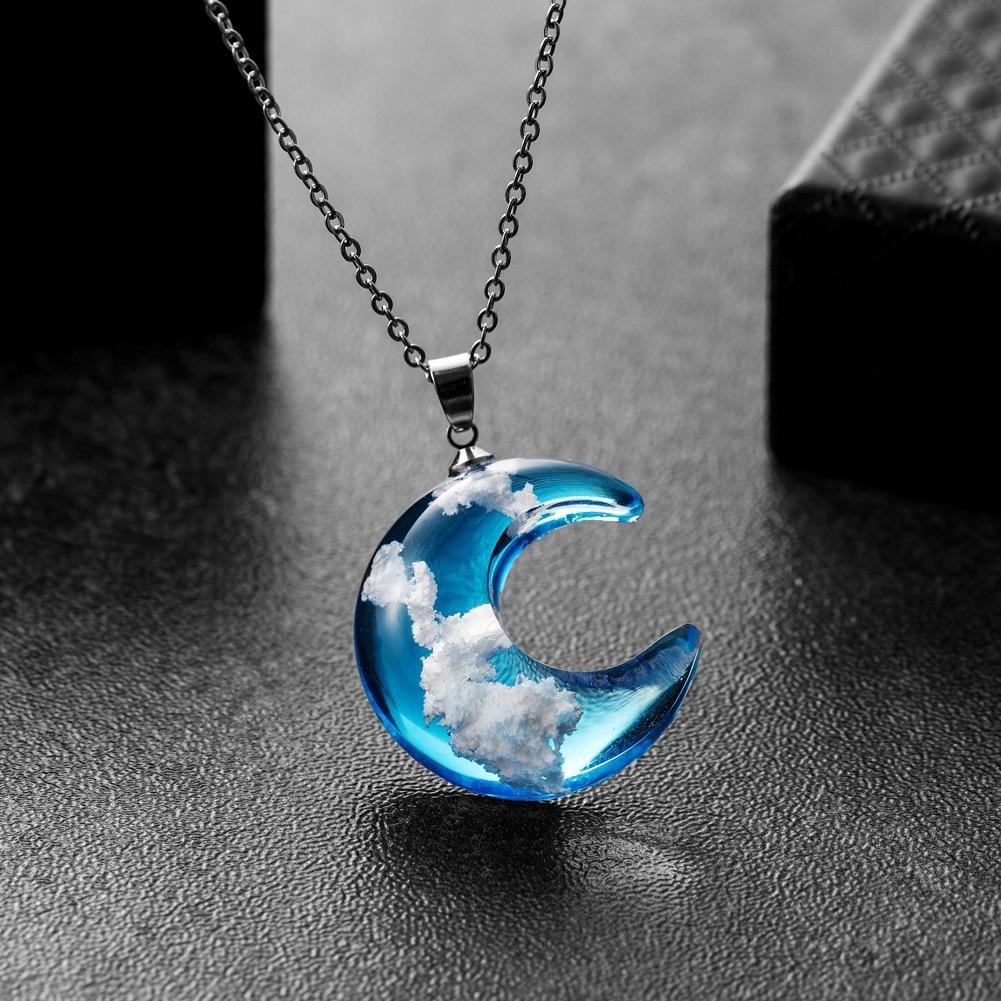 Blue Sky White Cloud Chain Necklace for Women Luxury Jewelry Style Perfect Gift For Girls