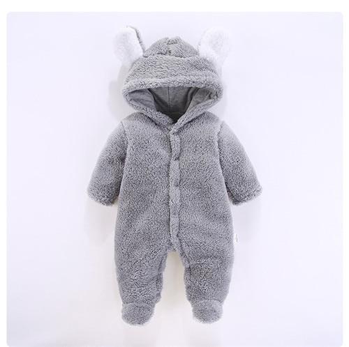 Newborn Winter Hoodie Baby Rompers Outwear Infant Baby Jumpsuit 3M -12M For Girls and Boys Winter Romper