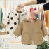 Modern Elegant Cute Dot Print Comfort Slim Cotton  Button Hooded Warm Coat  for Newborn Baby Girls With Two Face