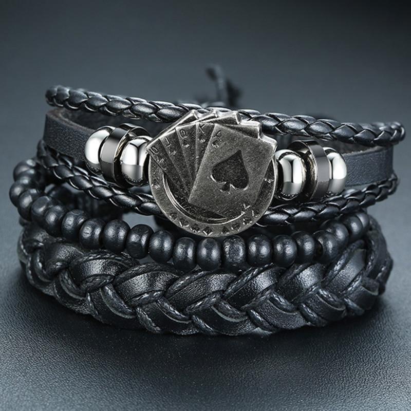 Braided Wrap Leather Bracelets for Men and Women Vintage Wooden Beads  Tribal Wristbands Bracelet Perfect Gift For Man Jewelry