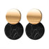 New Modern Korean Statement Round Luxury Earrings For Women Perfect Geometric Elegant Gold Shell Fluff Dangle Drop Earrings