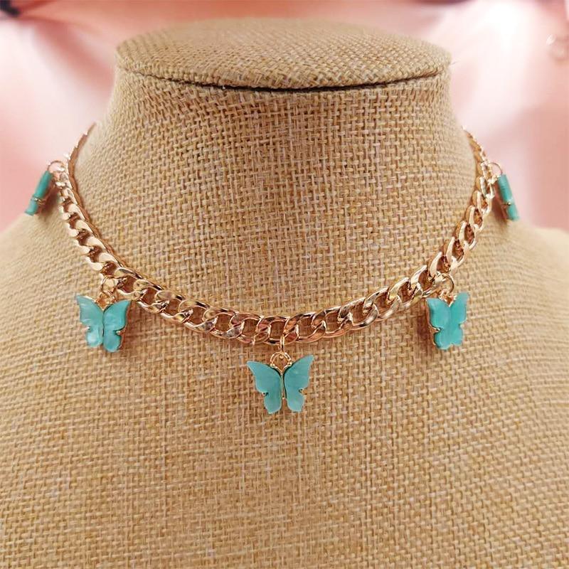 Luxury Shiny Gold Elegant Women Butterfly Pendant Necklace for Women Excellent For All Occassion and for Wedding Party