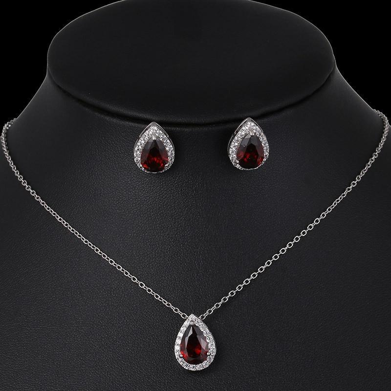 Modern Water Drop Cubic Zirconia Elegant Wedding Jewelry Sets Inlay Luxury Amazing Crystal Bridal Jewelry Set