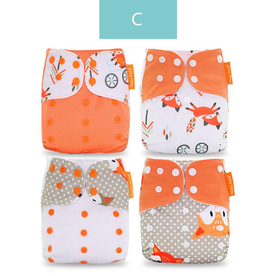 4pcs/set Washable Eco-Friendly Cloth Diaper Cover Adjustable Nappy Cloth Diapers Cloth Nappy For Baby Boys and Grils Baby