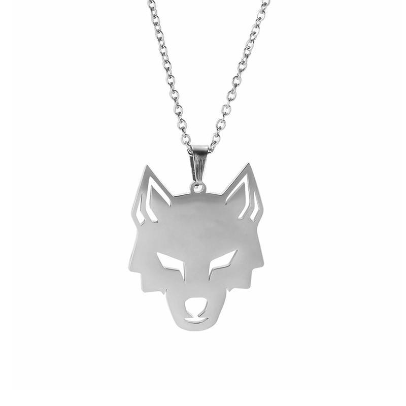 Amazing Wolf Animal Necklace 316L Stainless Steel Forest Animals Luxury For Men Elegant Necklace Hollow Cut Out Pendant Jewelry Gift For Women