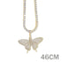 Luxury Elegant Miami Cuban Link Chain Butterfly Charm Choker Necklace Bling In Hip Hop Jewelry Style For Men and Women