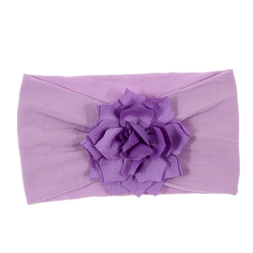 Cute 1PCS Baby Girls Lotus Flower Nylon Headband Knot Elastic Newborn Toddler Headwraps Kids Hair Accessories Gifts