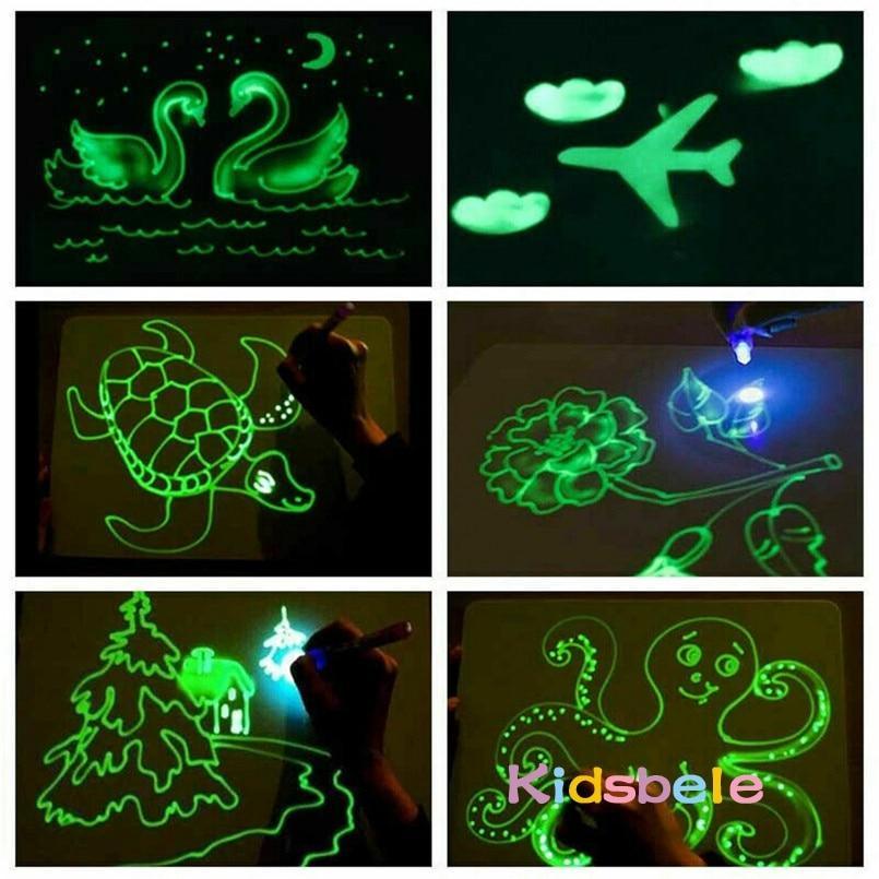 Draw With Light-Fun And Developing Drawing&write Flip Board Kids Educational Toy Magic Drawing Lighting In Dark Gift For Child