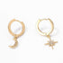 New Fashion Cute Star And Moon Earrings Top Quality Cz Crystal Charms Hoop Earrings For Women