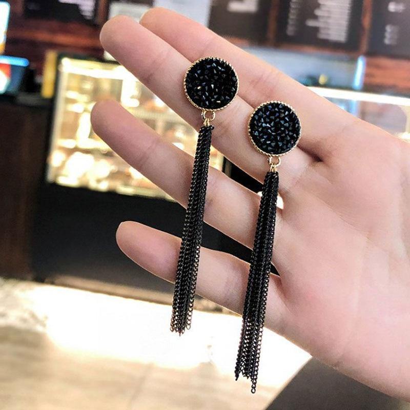 Modern Wind Long Tassel Pendant Luxury Vintage Stud Earrings Great Elegant Exquisite Prevent Allergy Women Jewlery