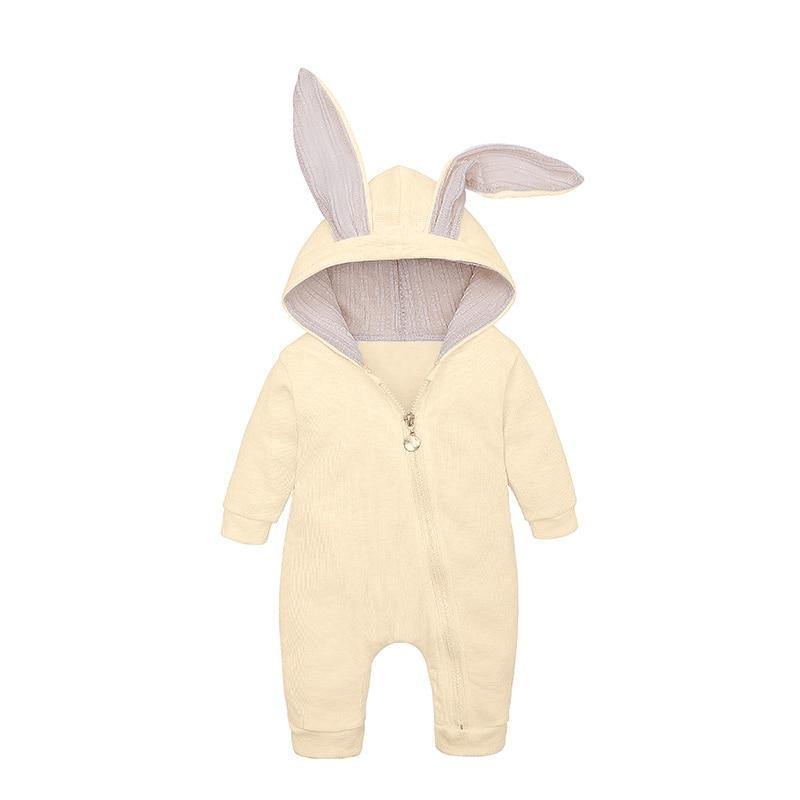 Elegant Baby Clothes Rompers Jumpsuits Newborn Cartoon Little Bee Rabbit Ears Zipper Clothes Cotton Jackets For Kids