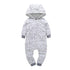 Modern High Quality Newborn Infant Baby Clothes Fleece Jumpsuit Boys Romper Hooded Jumpsuit Bear For Kids