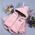 Baby Girl Einter Jacket Girl Cute Rabbit HoodedJacket Children's Wool Sweater Plus Thick Warm Plush For Kids