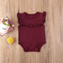 Newborn Baby Girl Clothes Ruffled Sleeveless Bodysuit Solid Playsuit Jumpsuit Outfits For Girls