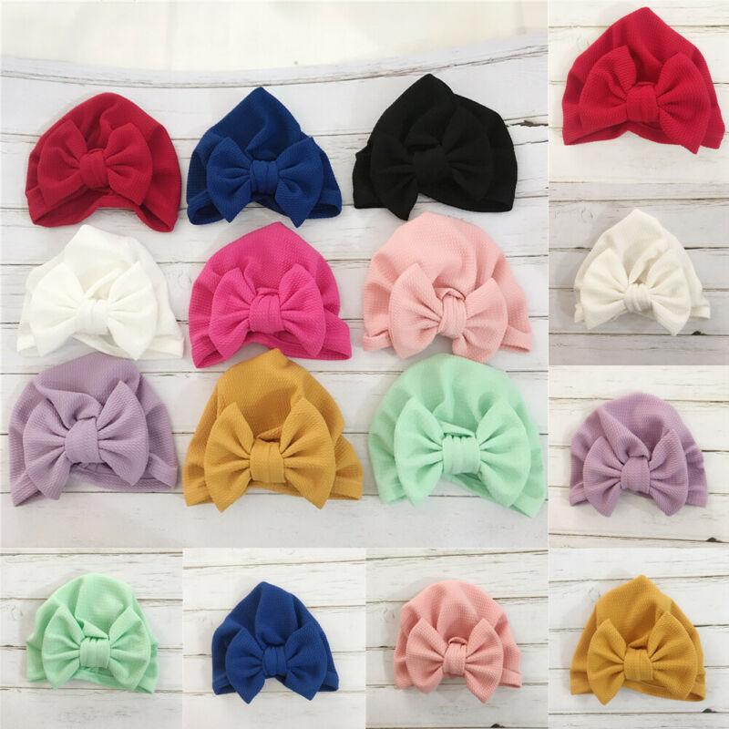 Elegant Winter Autumn Baby Girls Hat Big Bow Cotton Wool Knitted Thick Warm Baby Hat For Girls