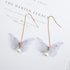 Luxury Modern Trend New Korean Retro Asymmetric Butterfly Imitation Pearl Earrings Fashion Round Flower For Women and Girls