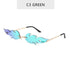 NEW 2021 Fashion Fire Flame Sunglasses For Women With Brand Design Rimless Wave Eyewear Luxury Trending Narrow Style