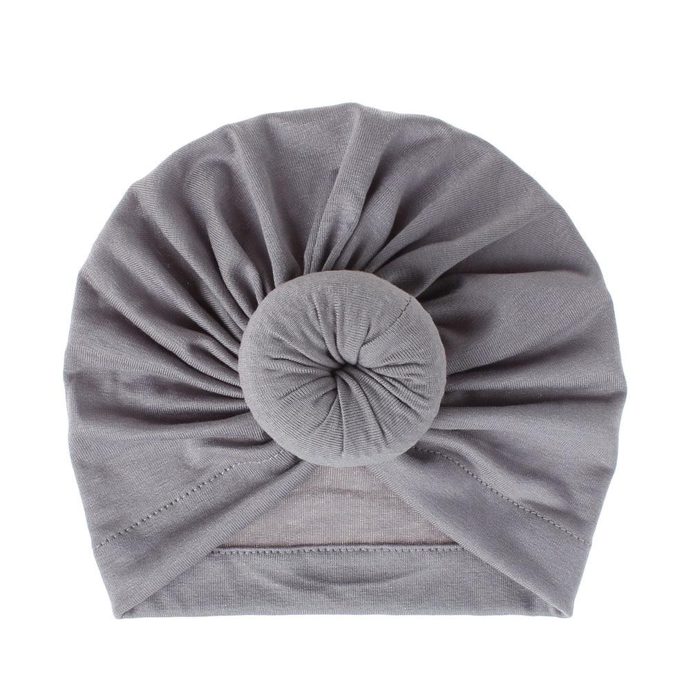 Handmade Pleated Flower Babies' Knitted Cotton Cloth Turban For Baby Girls In Elegant Style