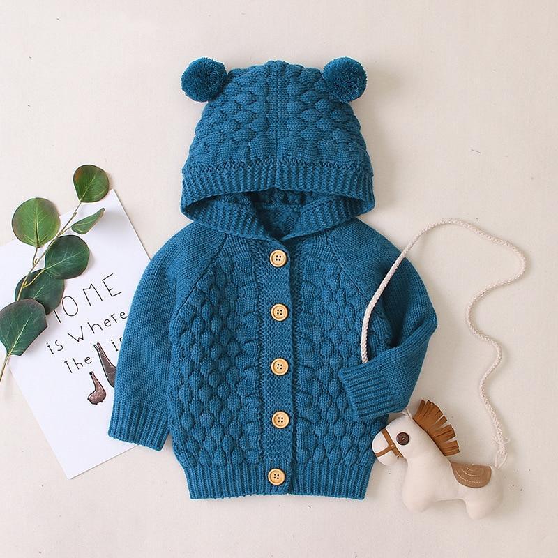 Autumn Infant Hooded Knitting Outwear coat / Jacket For Newborn Baby Boys GirlIn Modern New Elegant Design