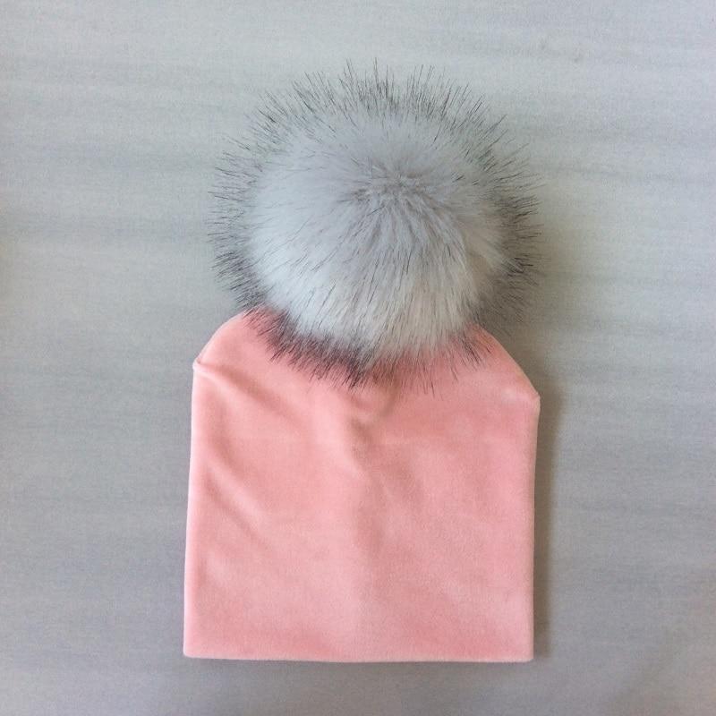 Kids Girls Solid Hat With Pompon Baby Beanie Pompom Cap Children's Accessories In Modern New Design