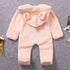 New Winter Trend Warm Newborn Baby Boy Solid Hooded Baby Romper Warm Coat Fleece Jumpsuit Infant Outwear For Boys And Girls