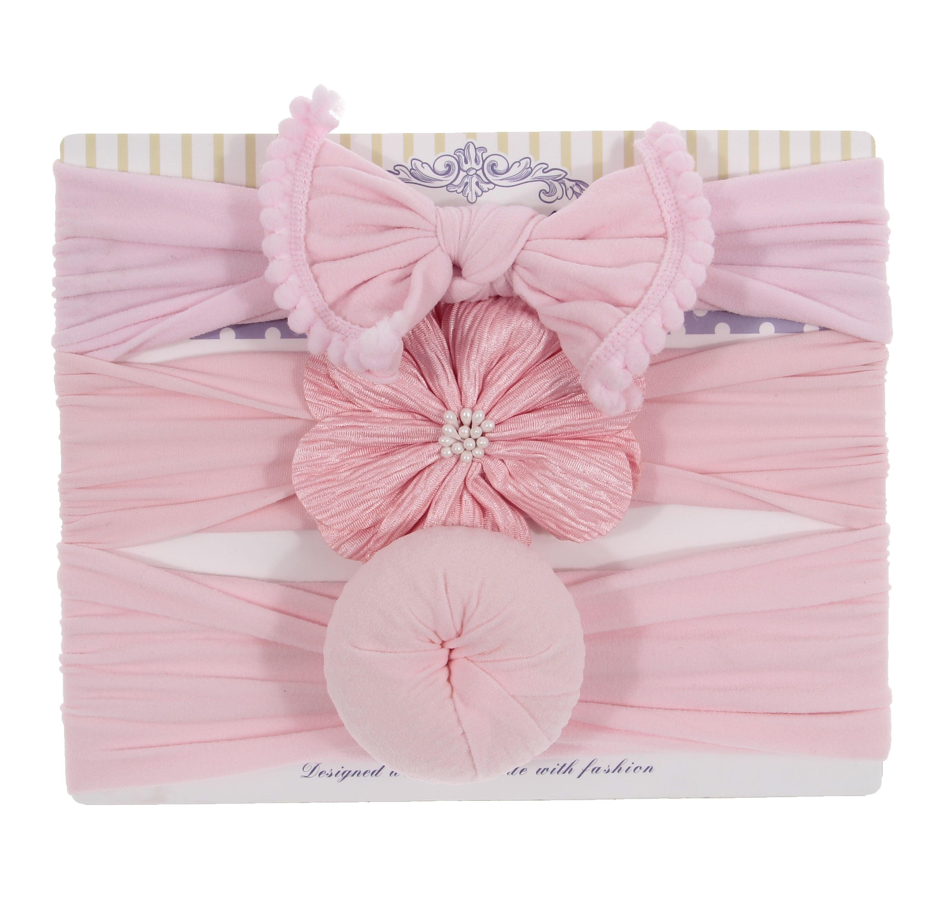 Fashion Baby Nylon Bow Headband Newborn Bowknot Round Ball Head wrap Flower Turban Girls Hair Bands Bow For Kids