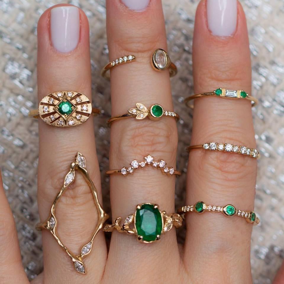 Boho Vintage Gold Star Knuckle Rings For Women BOHO Crystal Star Crescent Geometric Female Finger Rings Set Jewelry