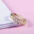 High Quality Nice Office Lady Accessories Rings Premium Golden Color Halo Micro Paved Casual Style Elegant Female Jewelry