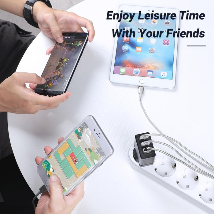 Black Dual Port Quick Charge 3.0 USB Charger QC 3.0 Fast Charging Multi Charger Portable Travel Wall Modern Phone Charger