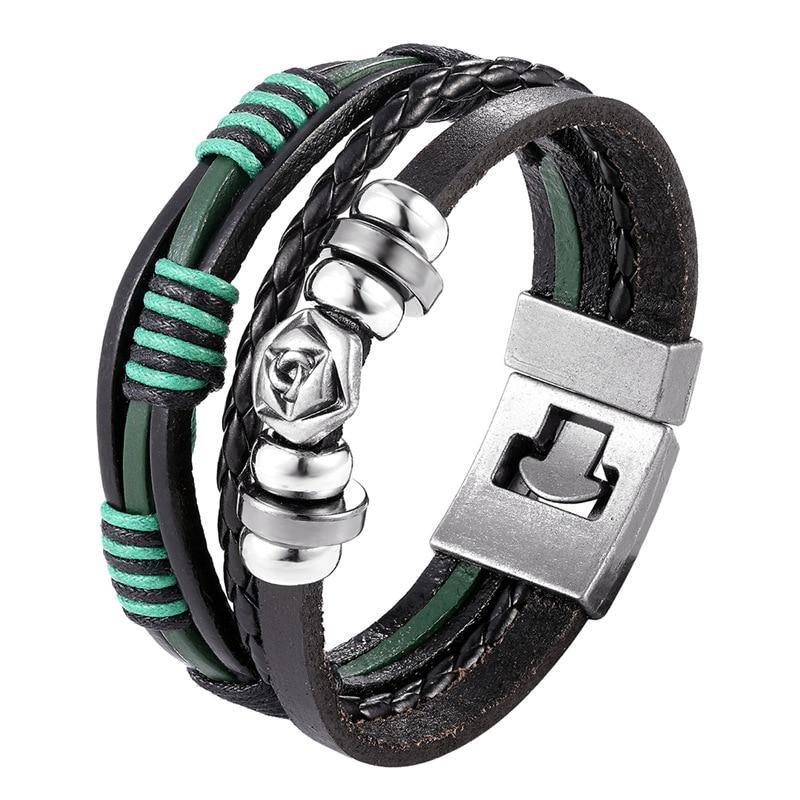 Trendy Modern Jewelry Leather Bracelet Men Braided Multilayer Anchor Bracelets Ladies Rope Chain for Male Jewelry Classic Style