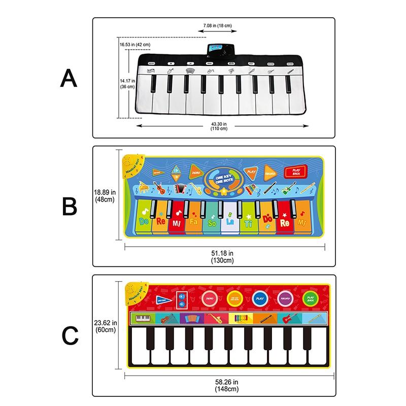 Big Size Music Piano Carpets and Multiple Musical Instruments Sounds Play Mat Educational Toys For Kids