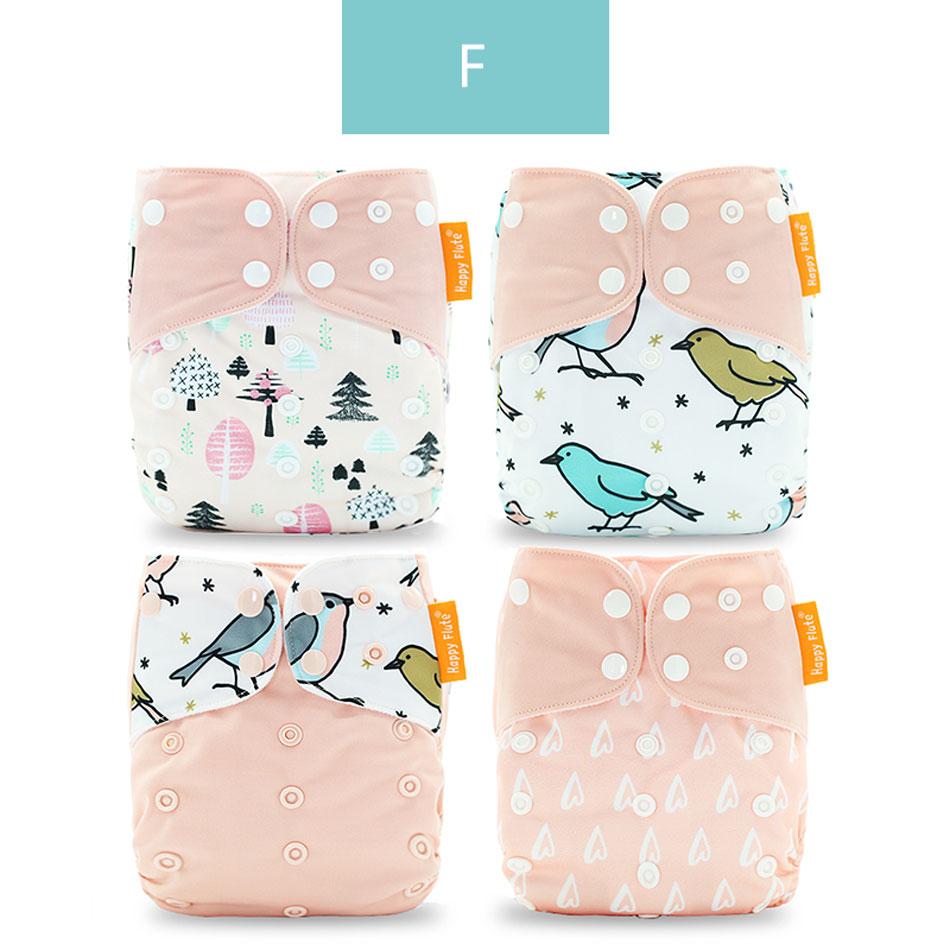 4PCS/SET Washable Eco-friendly Diaper Ecological Adjustable Nappy Reusable Cloth Diapers Set For Baby and Kids