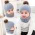 Trend New Toddler Hat Baby Girls and Boys Winter Warm Knitted Wool Hemming Hat Beanie Cap and Warm Scarf