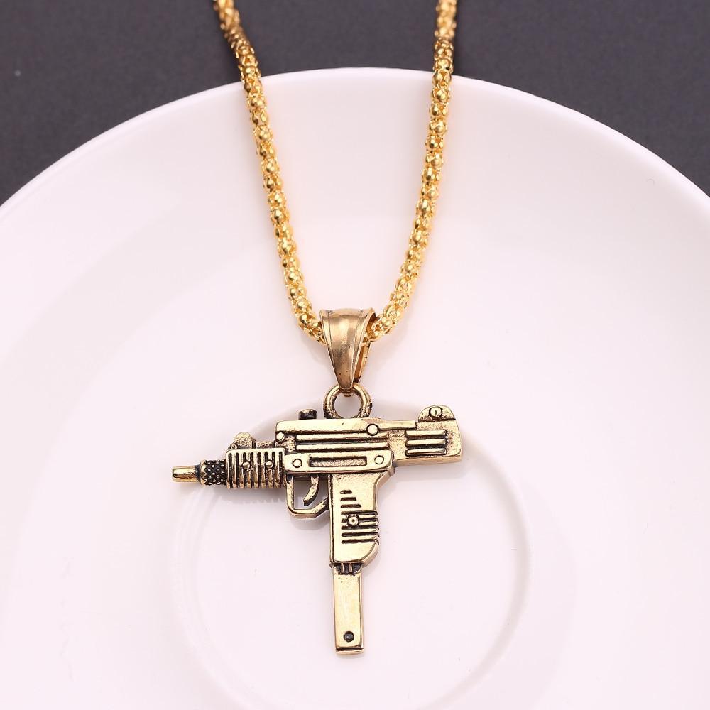 Cool Modern Gothic Hip Hop Shape Pendant Luxury Necklace Gold Black Silver Color Army Style New Male Chain Men Necklaces Jewelry