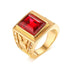 Luxury Gold Men  Men's Stainless Steel Black Stone Gold King Epic Ring Europe and America Style