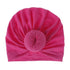 Handmade Pleated Flower Babies' Knitted Cotton Cloth Turban For Baby Girls In Elegant Style