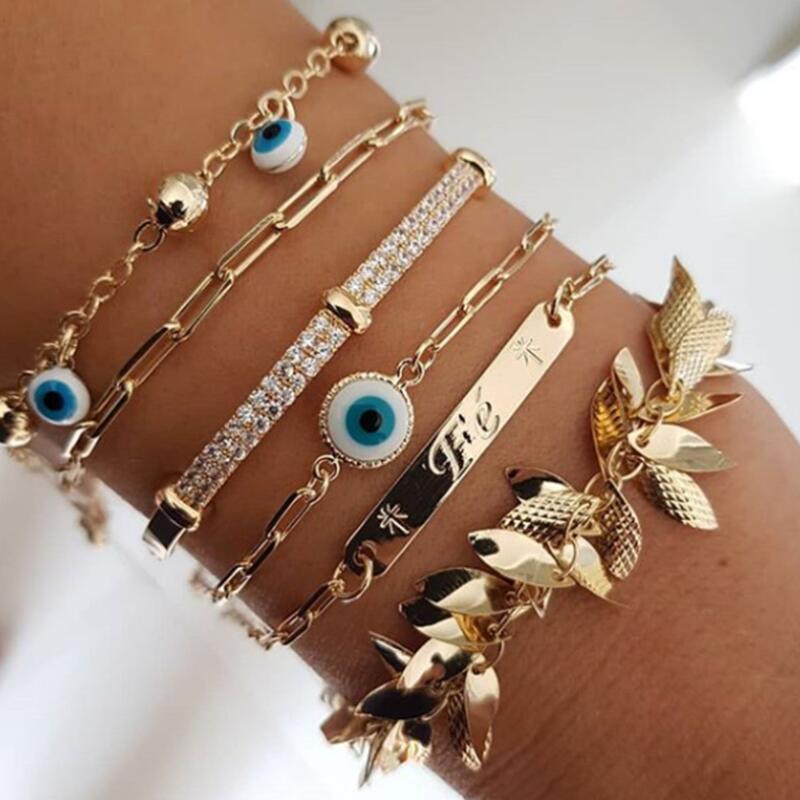 Bohemian Gold Tassel Bracelets For Women Summer Shell Clear Crystal Stone Luxury Jewelry