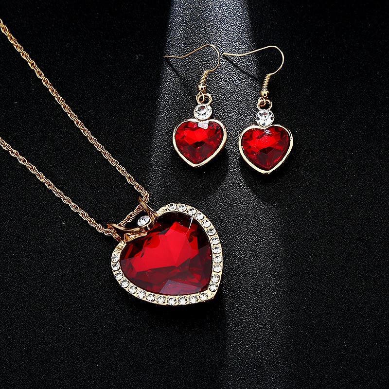 Unique Design Double Layer Water Drop Jewelry Sets for Women Fashion Crystal Necklace Earrings Bridal Wedding Jewelry Sets Gift